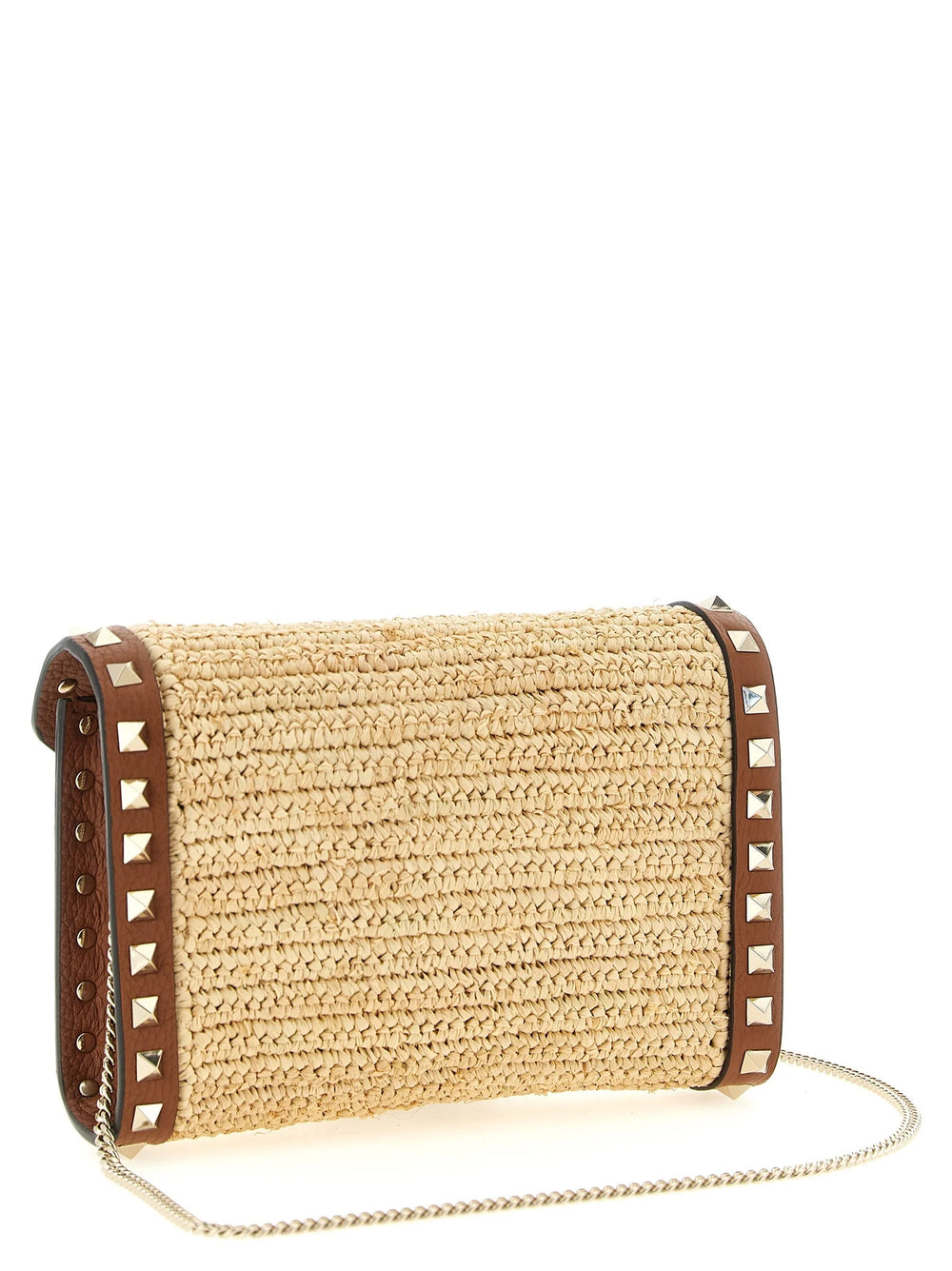 Valentino Garavani Beige Straw Crossbody Bag