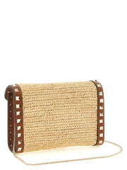 Valentino Garavani Beige Straw Crossbody Bag