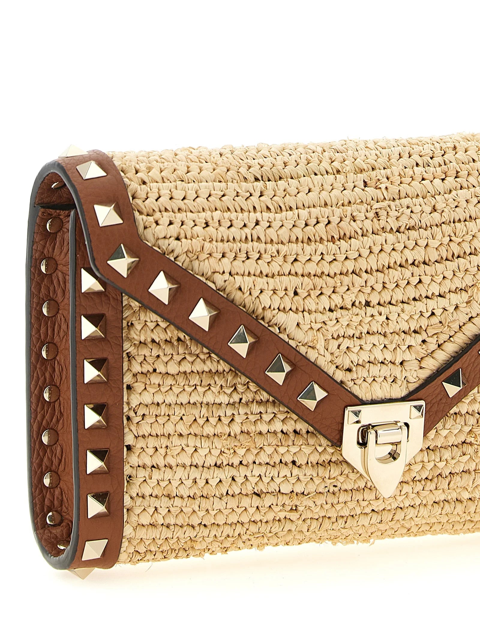 Valentino Garavani Beige Straw Crossbody Bag
