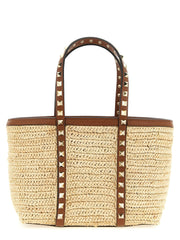 Valentino Garavani Beige Straw Tote Bag