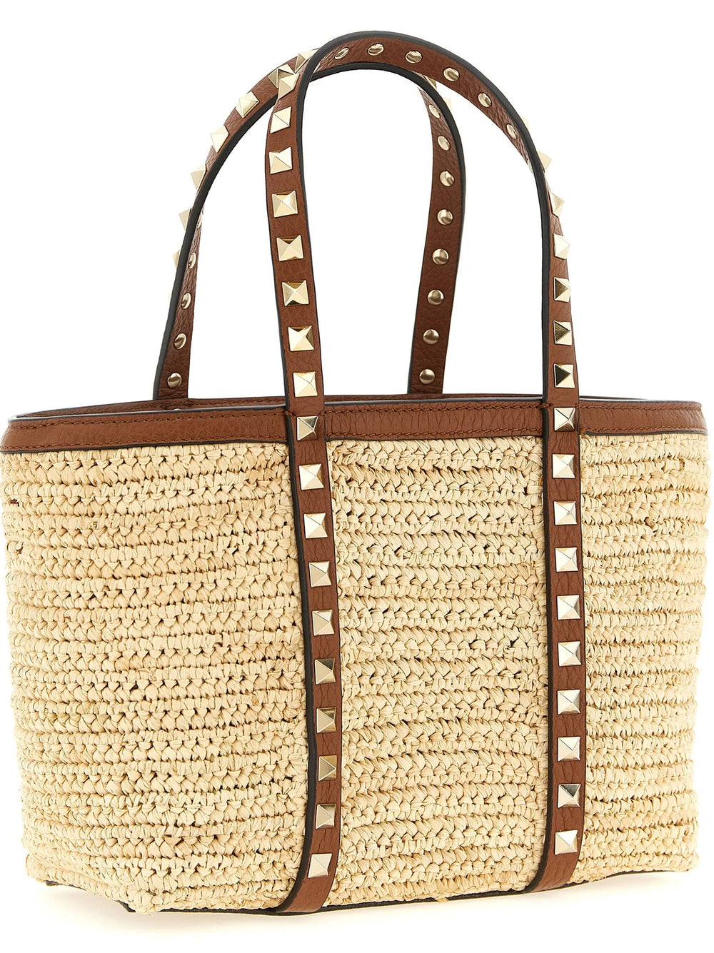 Valentino Garavani Beige Straw Tote Bag