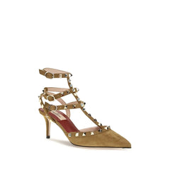 Valentino Garavani Beige Suede Leather Pumps
