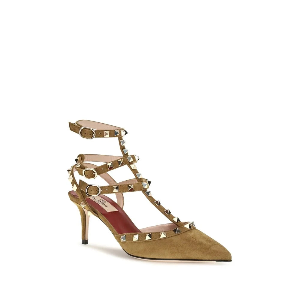 Valentino Garavani Pumpar i beige mockaskinn