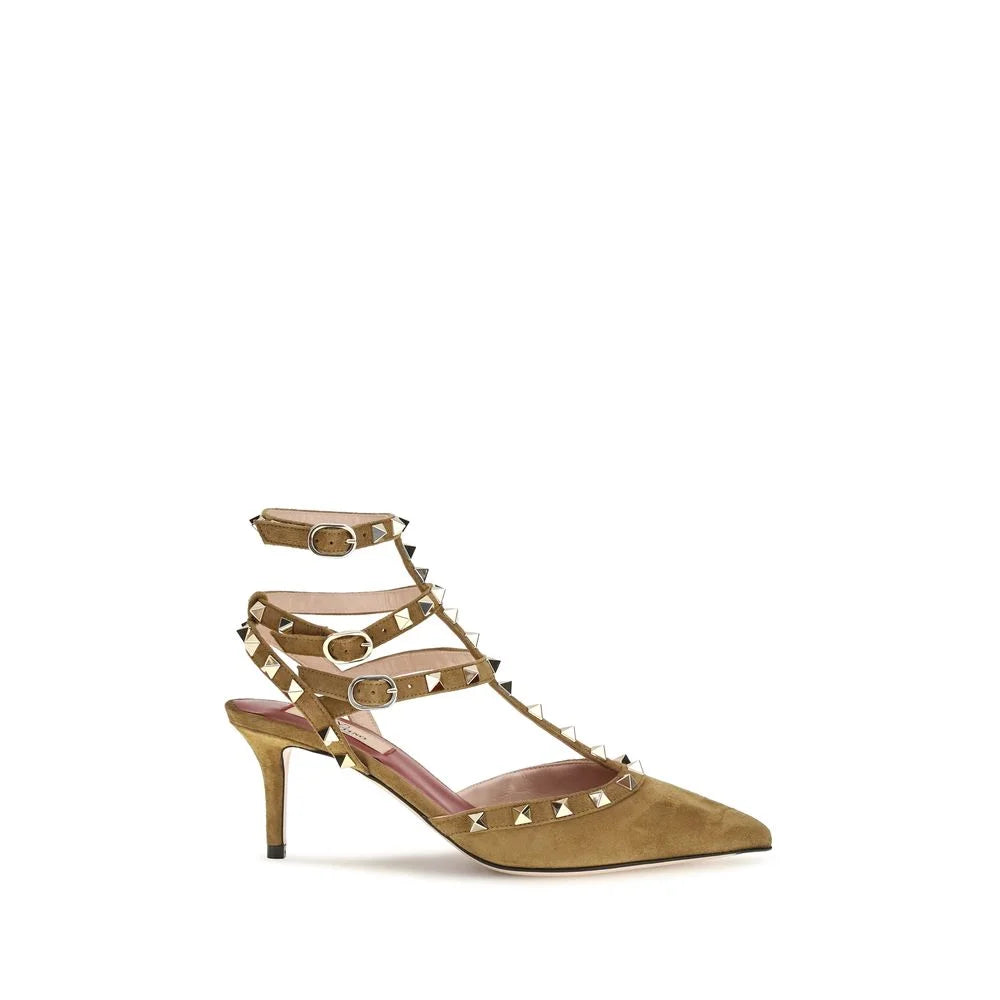 Valentino Garavani Pumpar i beige mockaskinn