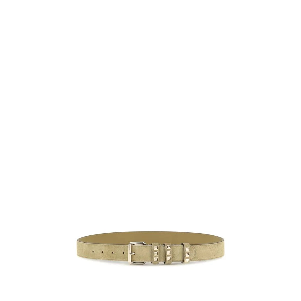 Cinturón Valentino Garavani beige de ante de cuero