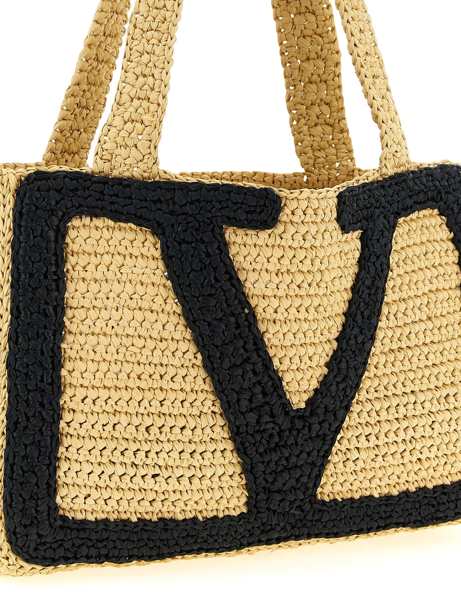 Valentino Garavani Beige Viscose Tote Bag