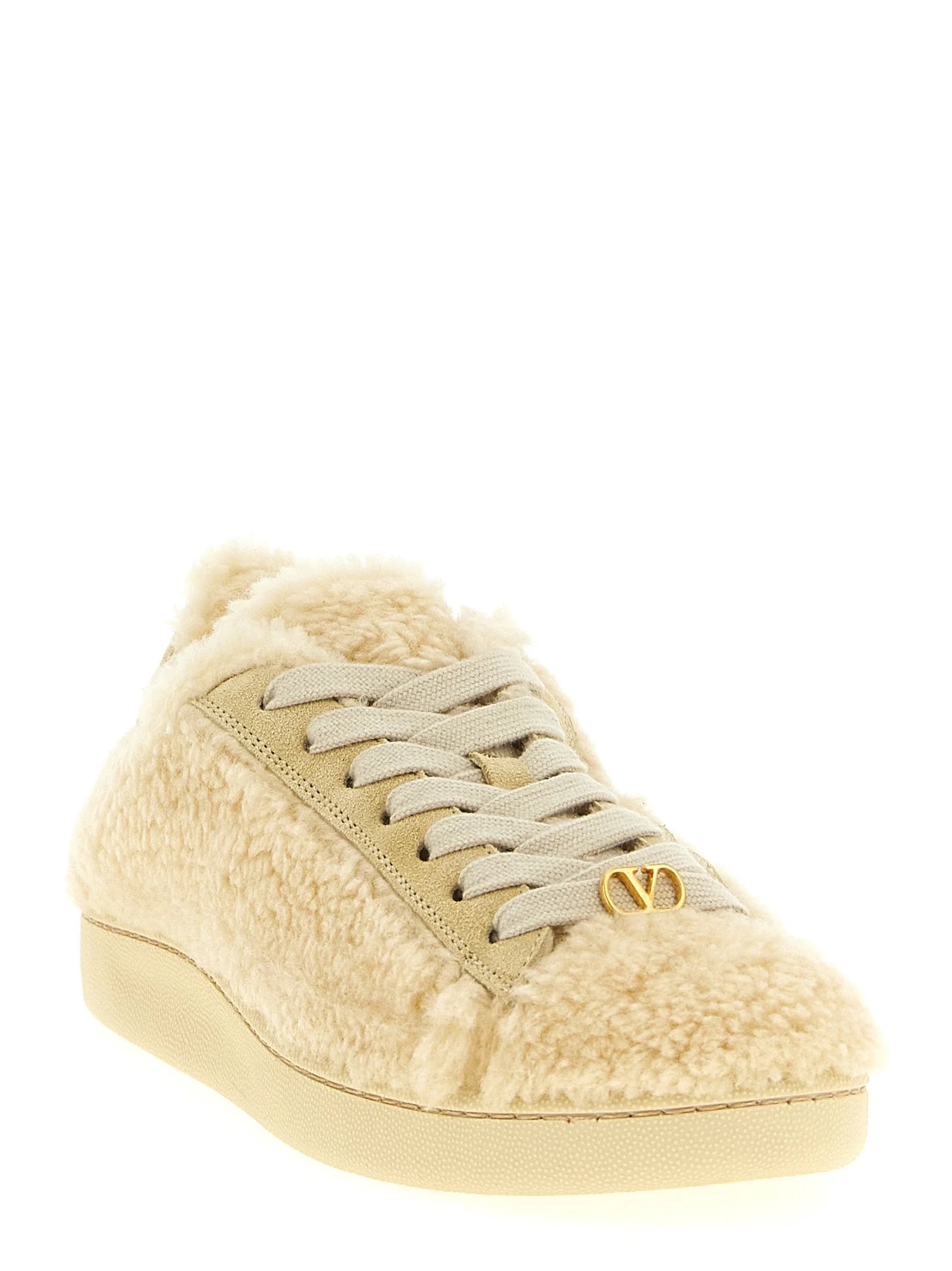 Sneakers en laine beige Valentino Garavani
