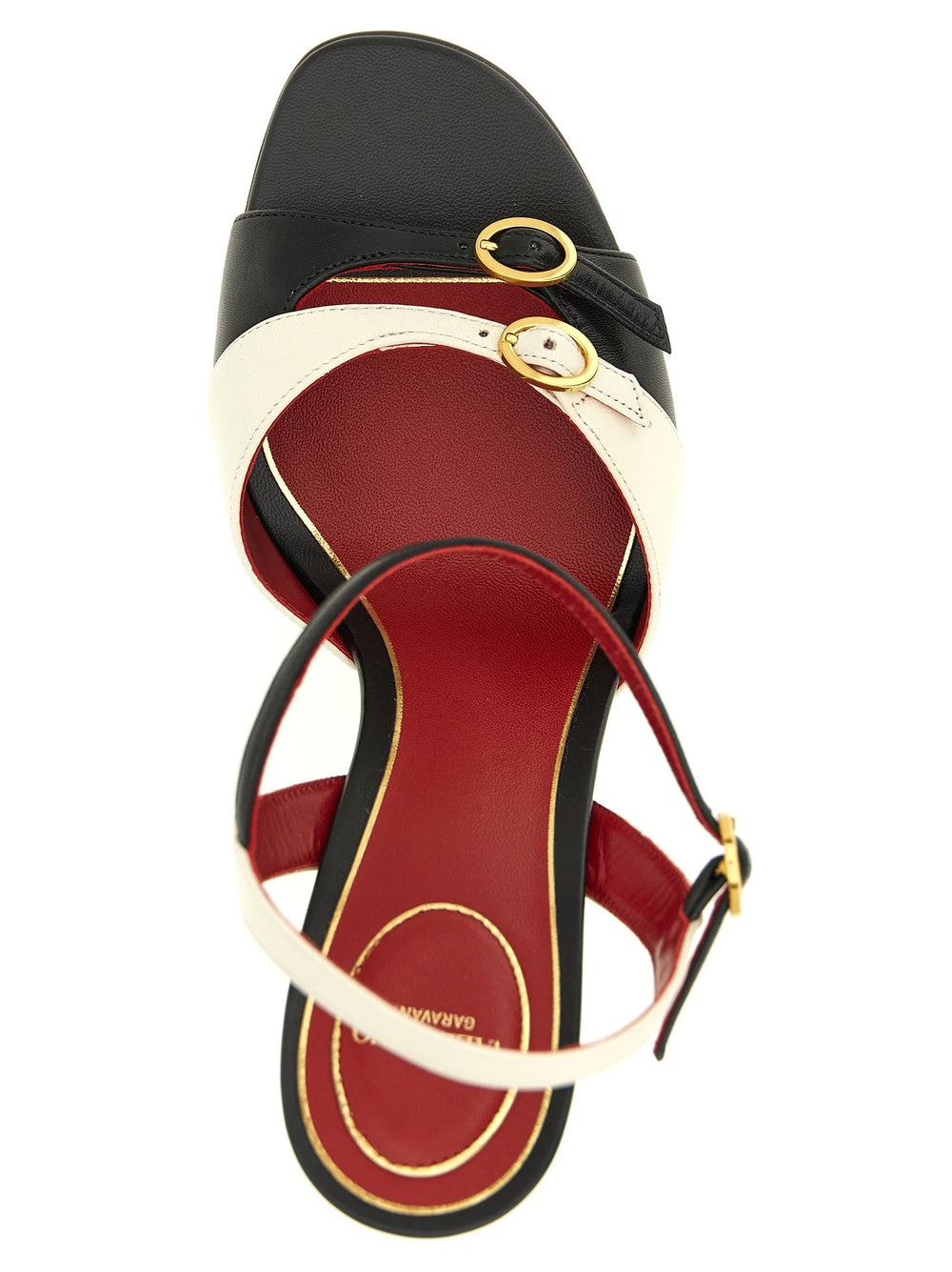 Valentino Garavani Bicolor Calfskin Stiletto Heel Sandals - EU40/US10