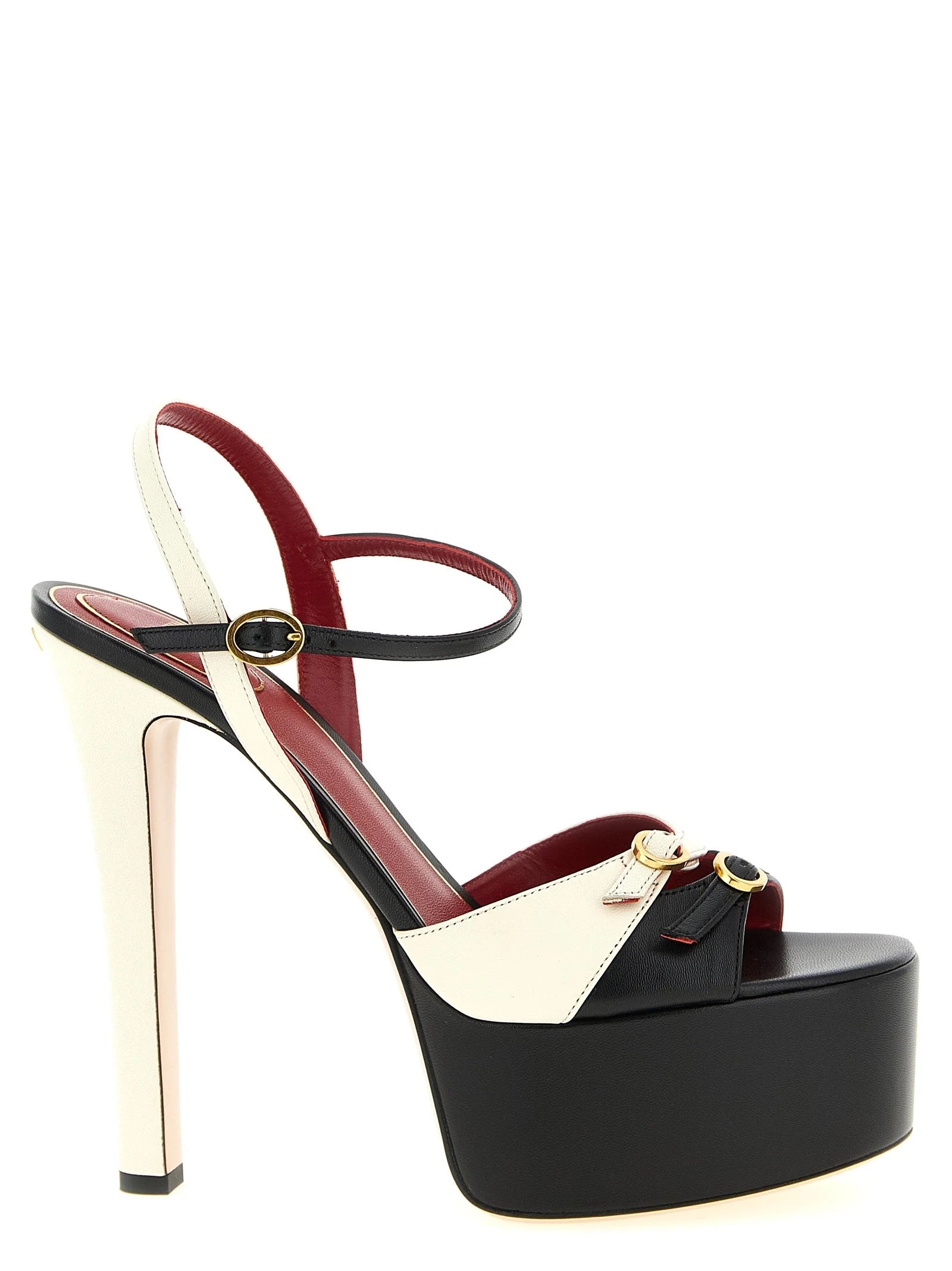 Valentino Garavani Bicolor Calfskin Stiletto Heel Sandals - EU40/US10