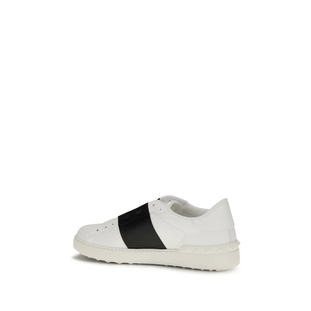 Valentino Garavani Schwarz-Weißes Kalbsleder Bos Taurus Low-Top Sneaker