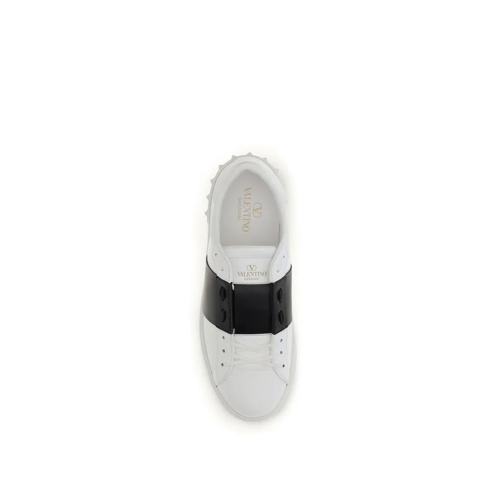 Valentino Garavani Schwarz-Weißes Kalbsleder Bos Taurus Low-Top Sneaker