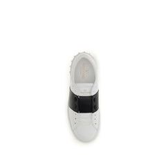 Valentino Garavani Schwarz-Weißes Kalbsleder Bos Taurus Low-Top Sneaker