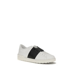 Valentino Garavani Schwarz-Weißes Kalbsleder Bos Taurus Low-Top Sneaker