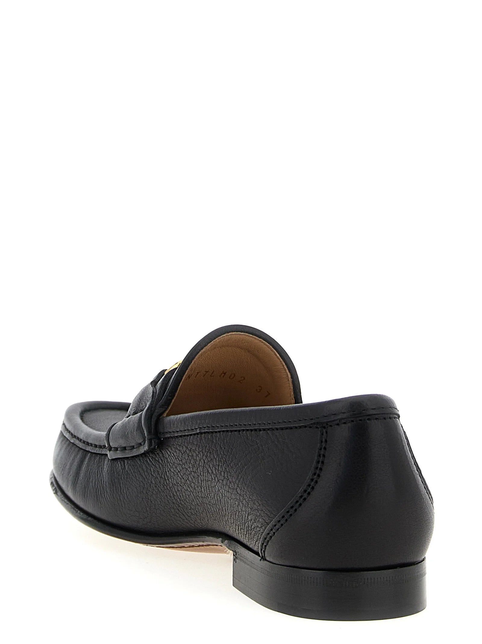 Valentino Garavani Black Buffalo Leather Slip-On Loafers