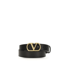 Valentino Garavani Black Calf Leather Bos Taurus Belt