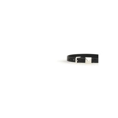 Valentino Garavani Black Calf Leather Bos Taurus Bracelet - One Size
