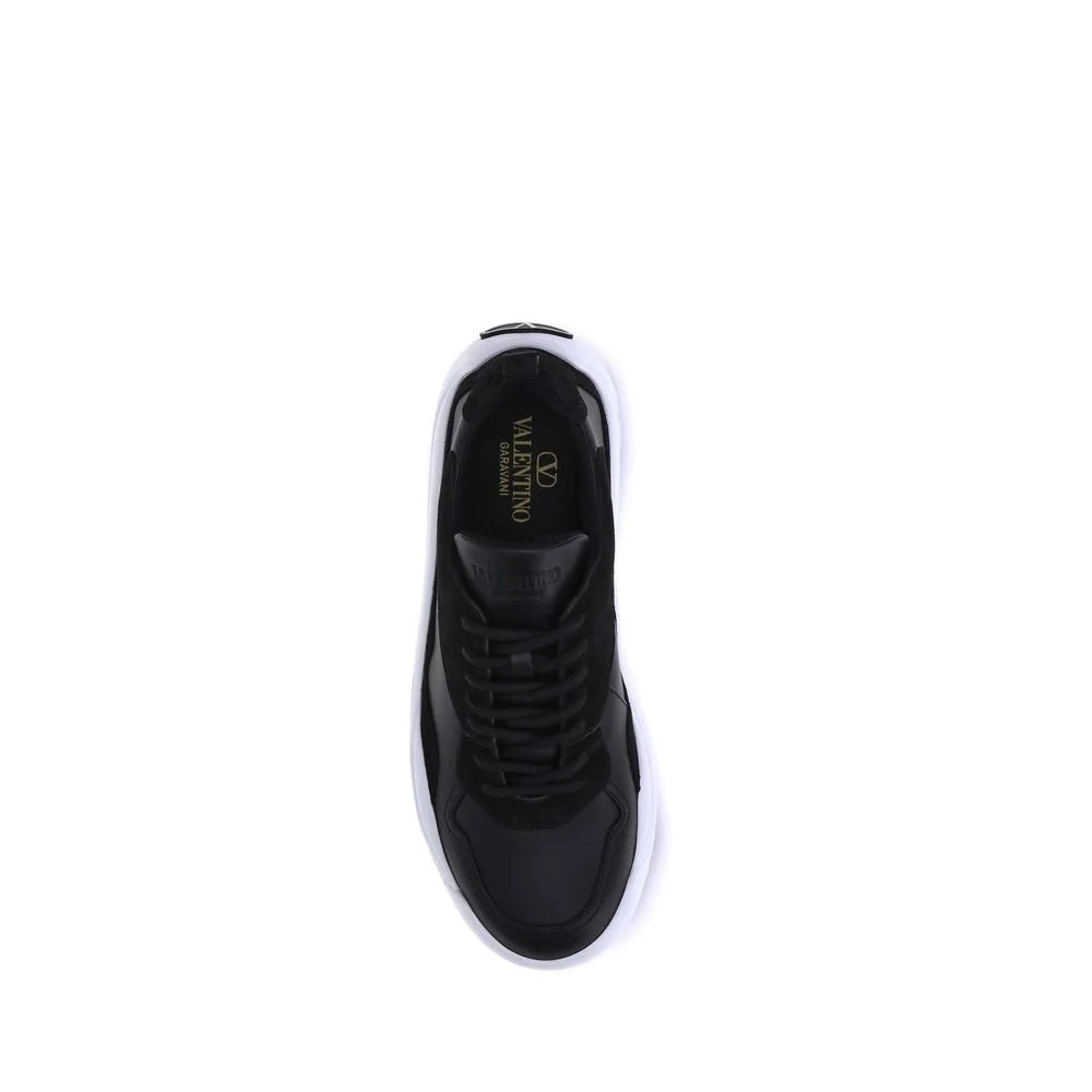 Valentino Garavani Black Calf Leather Bos Taurus Chunky Sneakers - EU39.5/US6.5