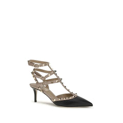 Valentino Garavani Black Calf Leather Bos Taurus High Heel Pumps