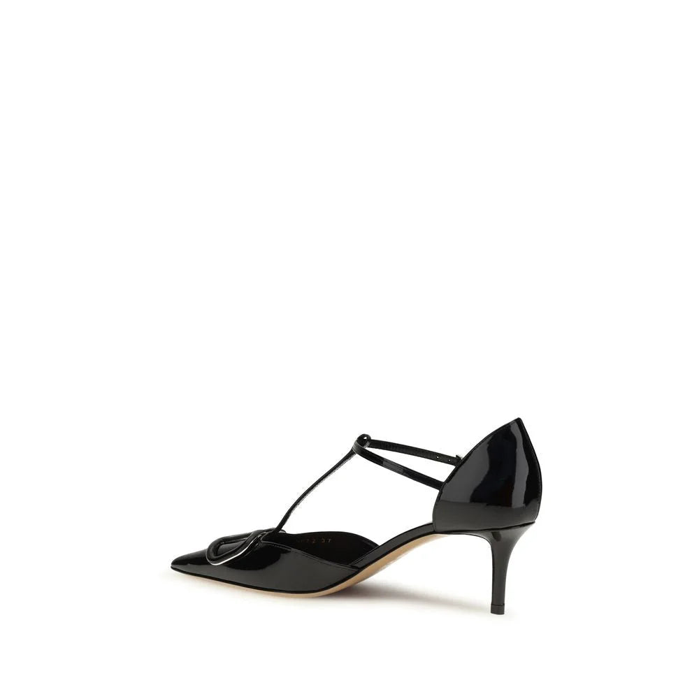 Valentino Garavani Black Calf Leather Bos Taurus High Heel Pumps - EU38/US8
