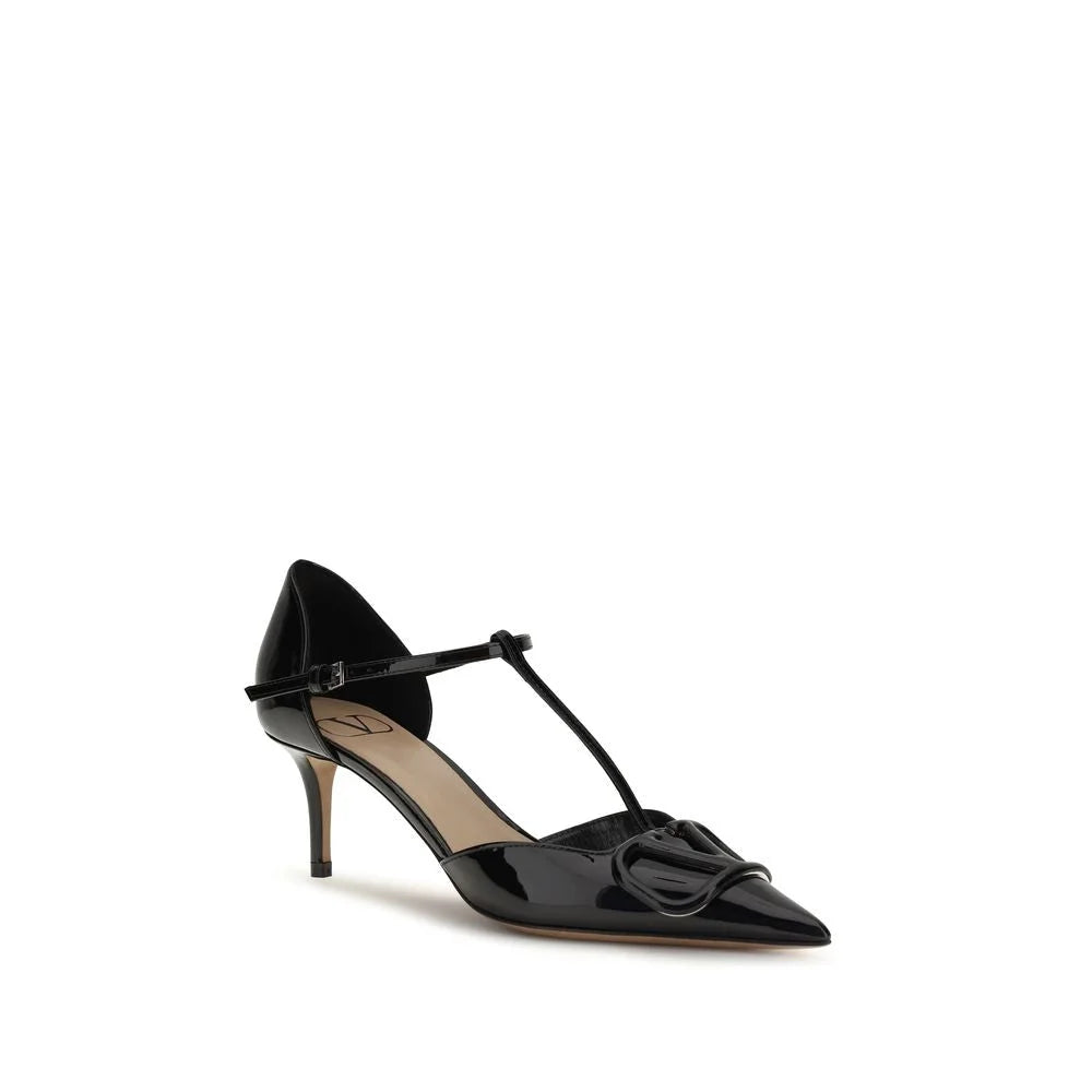Valentino Garavani Black Calf Leather Bos Taurus High Heel Pumps - EU38/US8