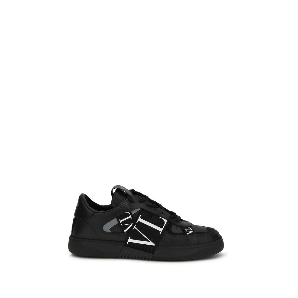 Valentino Garavani Black Calf Leather Bos Taurus Low Top Sneakers - EU45/US12