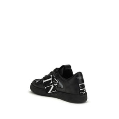 Valentino Garavani Black Calf Leather Bos Taurus Low Top Sneakers - EU45/US12