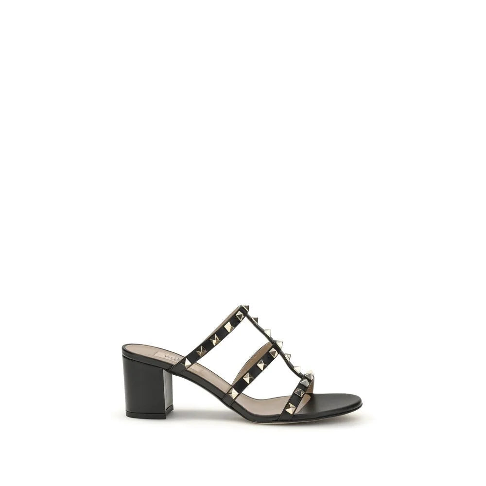Valentino Garavani Black Calf Leather Bos Taurus Platform Sandals - EU36.5/US6.5