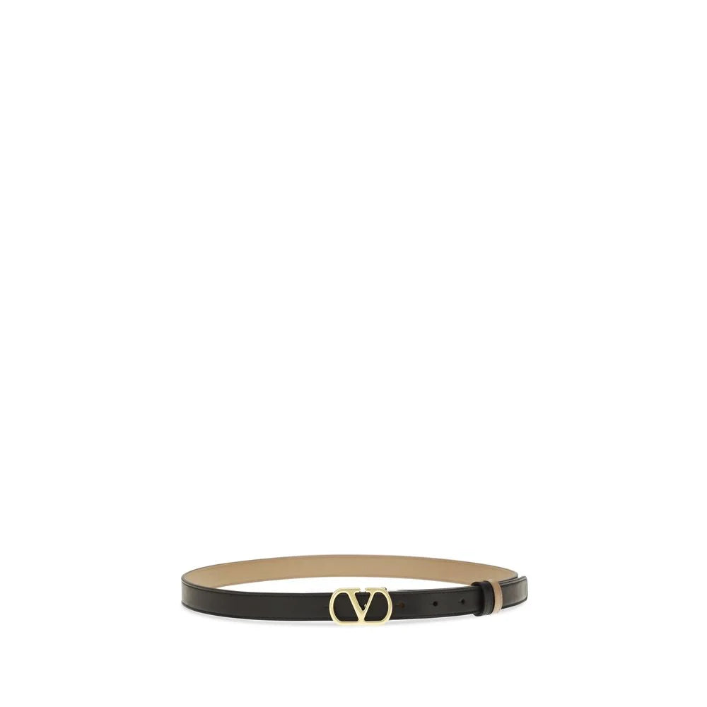 Valentino Garavani Black Calf Leather Bos Taurus Regular Belt