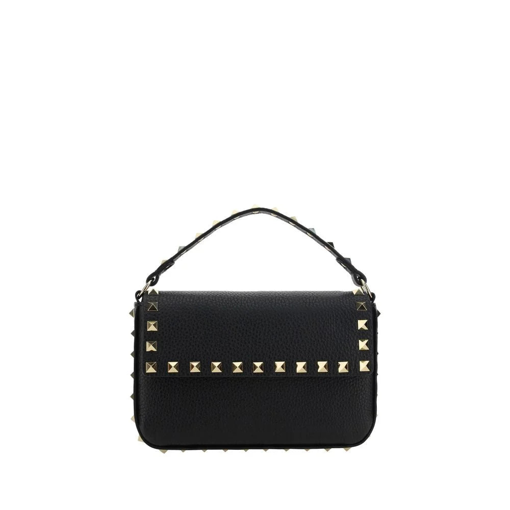 Valentino Garavani Black Calf Leather Bos Taurus Shoulder Bag