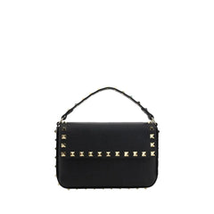 Valentino Garavani Black Calf Leather Bos Taurus Shoulder Bag
