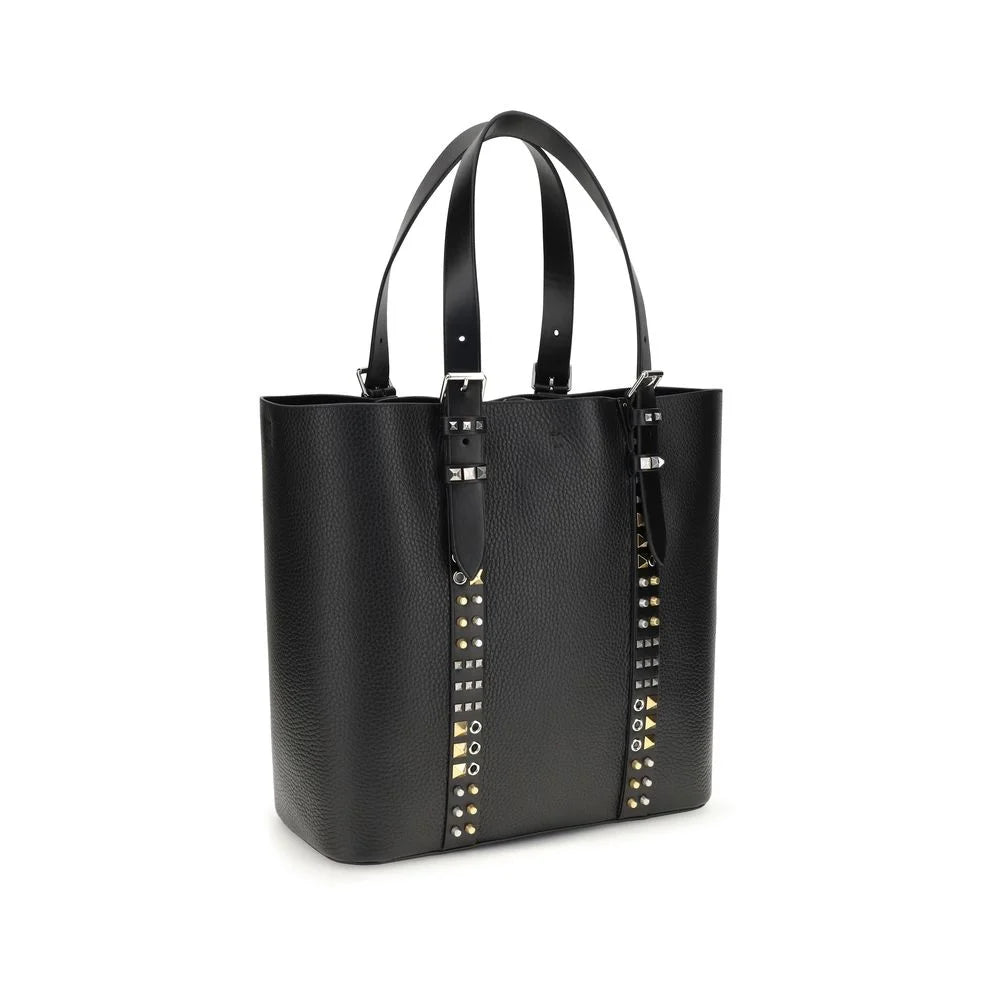 Valentino Garavani Black Calf Leather Bos Taurus Shoulder Bag