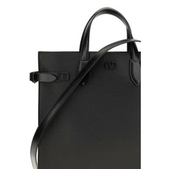 Valentino Garavani Black Calf Leather Bos Taurus Shoulder Bag