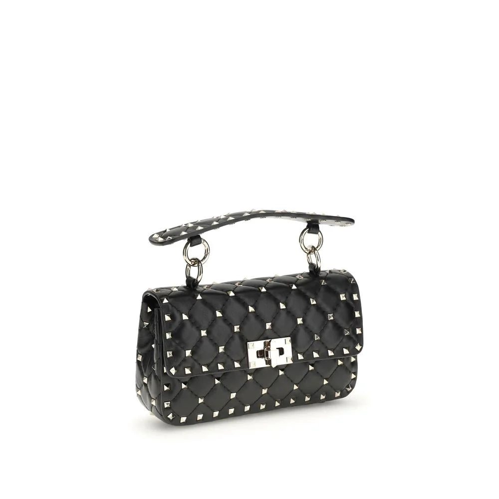 Valentino Garavani Black Calf Leather Bos Taurus Shoulder Bag