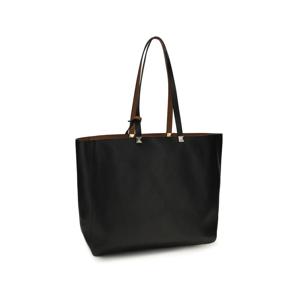 Valentino Garavani Black Calf Leather Bos Taurus Shoulder Bag