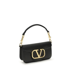 Valentino Garavani Black Calf Leather Bos Taurus Shoulder Bag