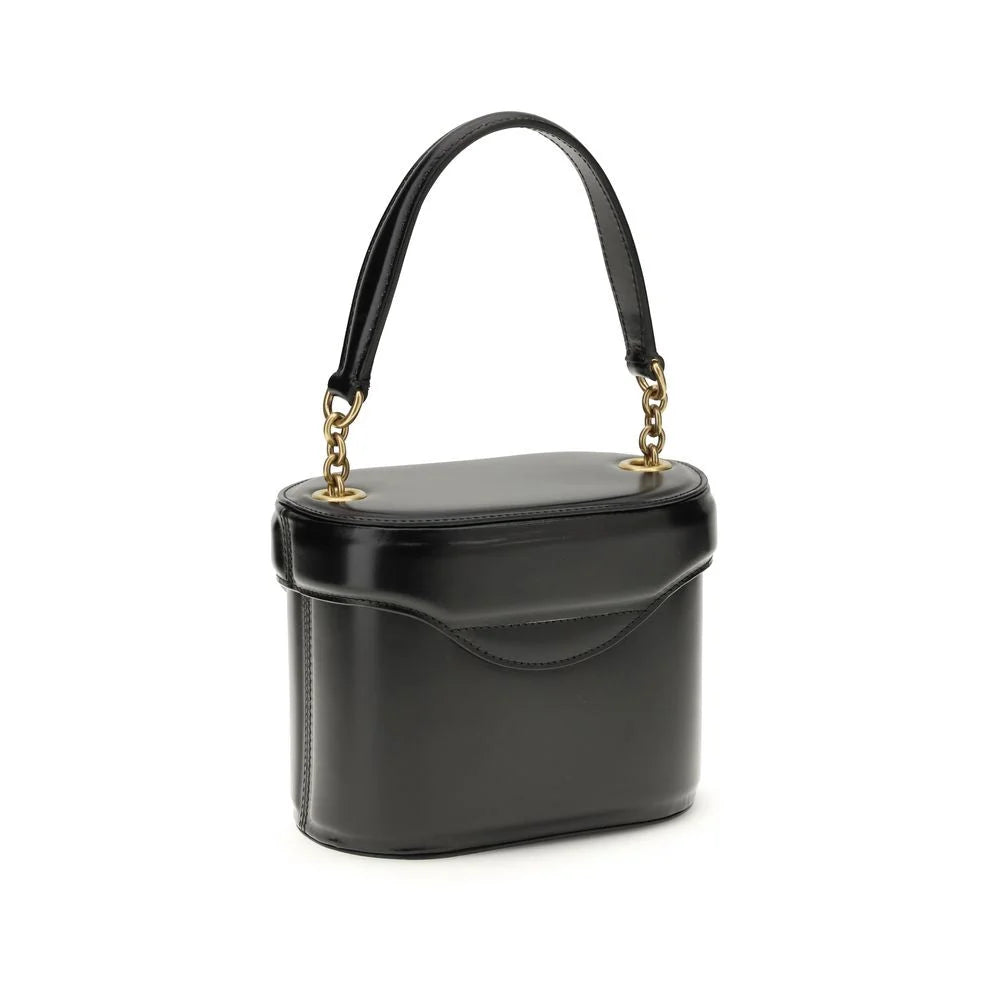 Valentino Garavani Black Calf Leather Bos Taurus Shoulder Bag