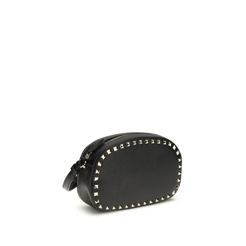 Valentino Garavani Black Calf Leather Bos Taurus Shoulder Bag