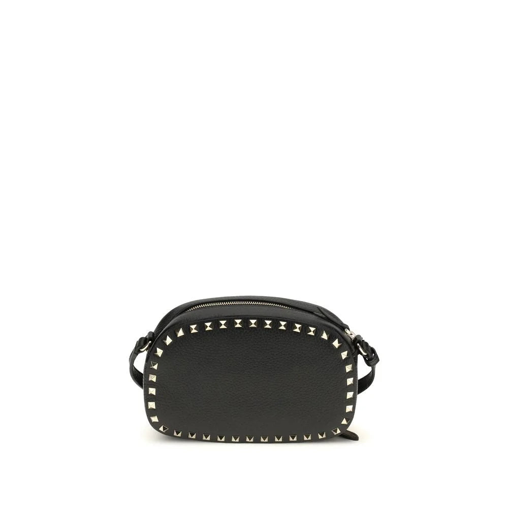 Valentino Garavani Black Calf Leather Bos Taurus Shoulder Bag