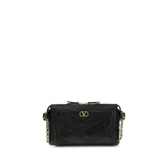 Valentino Garavani Black Calf Leather Bos Taurus Shoulder Bag