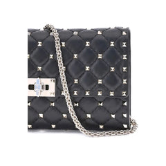 Valentino Garavani Black Calf Leather Bos Taurus Shoulder Bag