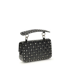 Valentino Garavani Black Calf Leather Bos Taurus Shoulder Bag