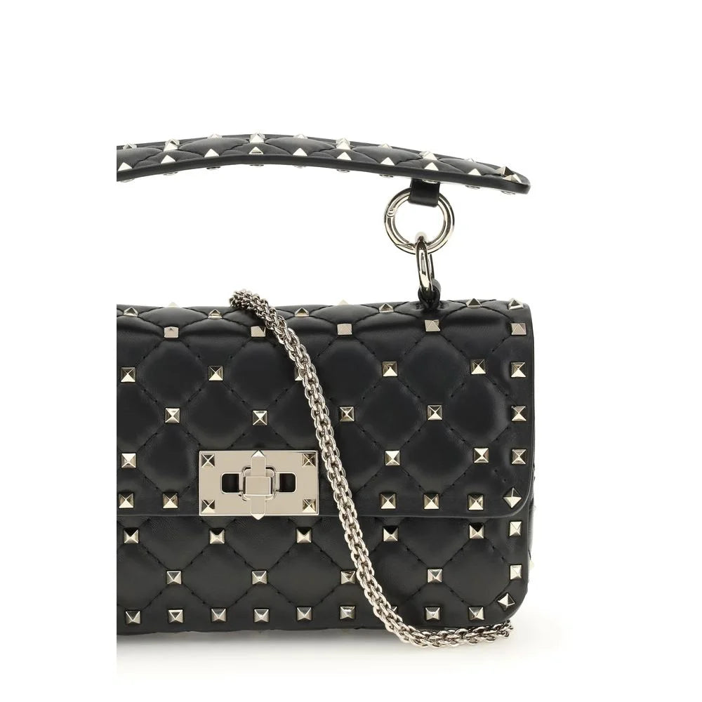 Valentino Garavani Black Calf Leather Bos Taurus Shoulder Bag