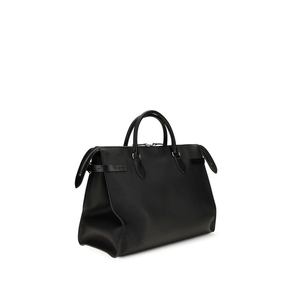 Valentino Garavani Black Calf Leather Bos Taurus Shoulder Bag