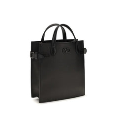 Borsa a spalla Valentino Garavani in pelle di vitello nera Bos Taurus