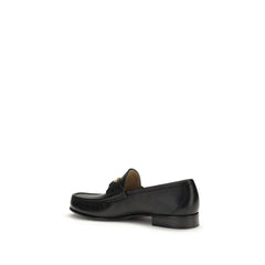 Valentino Garavani Black Calf Leather Bos Taurus Slip-On Loafers