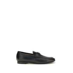 Valentino Garavani Black Calf Leather Bos Taurus Slip-On Loafers