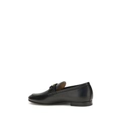 Valentino Garavani Black Calf Leather Bos Taurus Slip-On Loafers