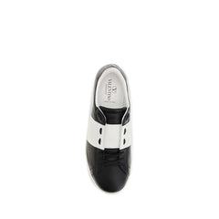 Valentino Garavani Black Calf Leather Bos Taurus Sneakers