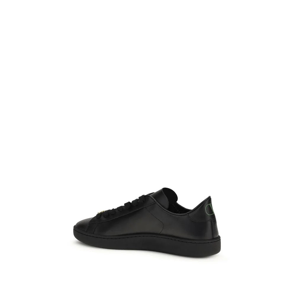 Valentino Garavani Black Calf Leather Bos Taurus Sneakers - EU46/US13