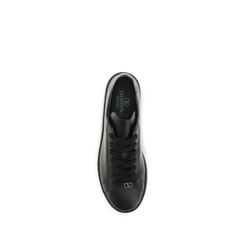 Valentino Garavani Black Calf Leather Bos Taurus Sneakers - EU46/US13